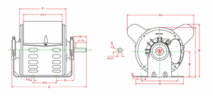 الکتروموتور کولری  CR 1/2-1/6 B3LC65  36S   بلبرینگی کابل دار