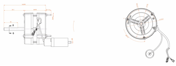 الکتروموتور کولری  CR1/8-1/20 BX SI50 W.AL