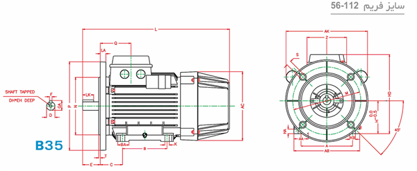 الکتروموتور CRS90L2B 2.2-3000 44F