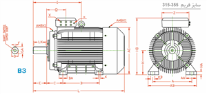 الکتروموتور 315M4 160-1500 55F 380/660 IE2