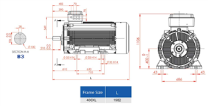 الکتروموتور 400XL4A 450-1500 55F 400/690 InDu IC 416