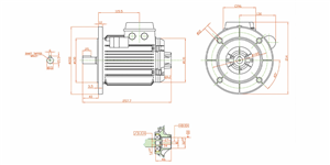 الکتروموتور CR80M4A 0.55-1500 54F B5مشعل گازی و گازوئیلی شفت بلند