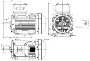 الکتروموتور  225M8B  22-750  EExdII  CT4  380/660  55F  B3